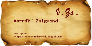 Varró Zsigmond névjegykártya
